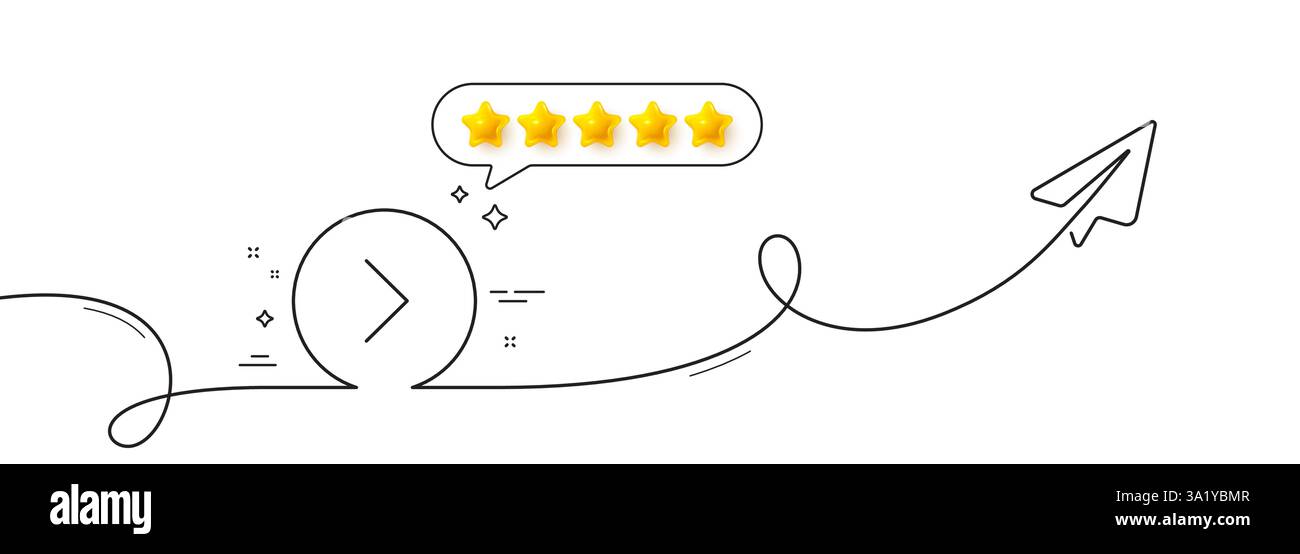 Forward arrow line icon. Next Arrowhead. Continuous line with plane. Vector Stock Vector