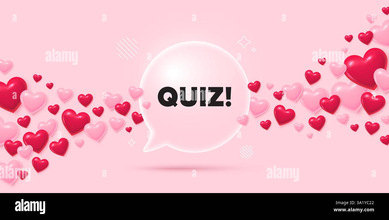 Quiz symbol. Answer question sign. Glass speech bubble. Vector Stock Vector