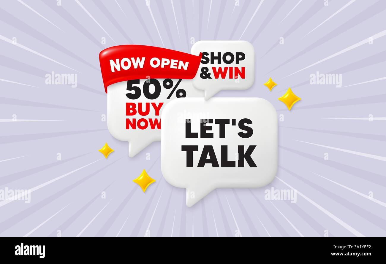 Lets talk tag. Connect offer sign. Ribbon speech bubbles. Vector Stock Vector