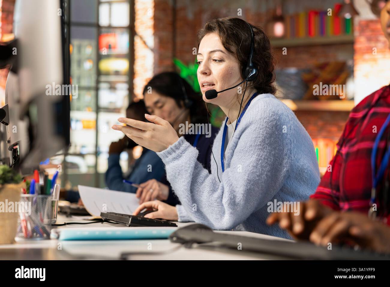 African american worker handling customer hi-res stock photography and ...