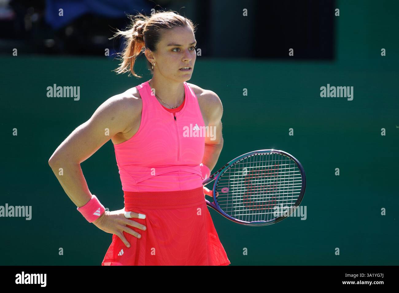 March 10, 2025 Maria Sakkari (GRE) reacts during the round 3 match