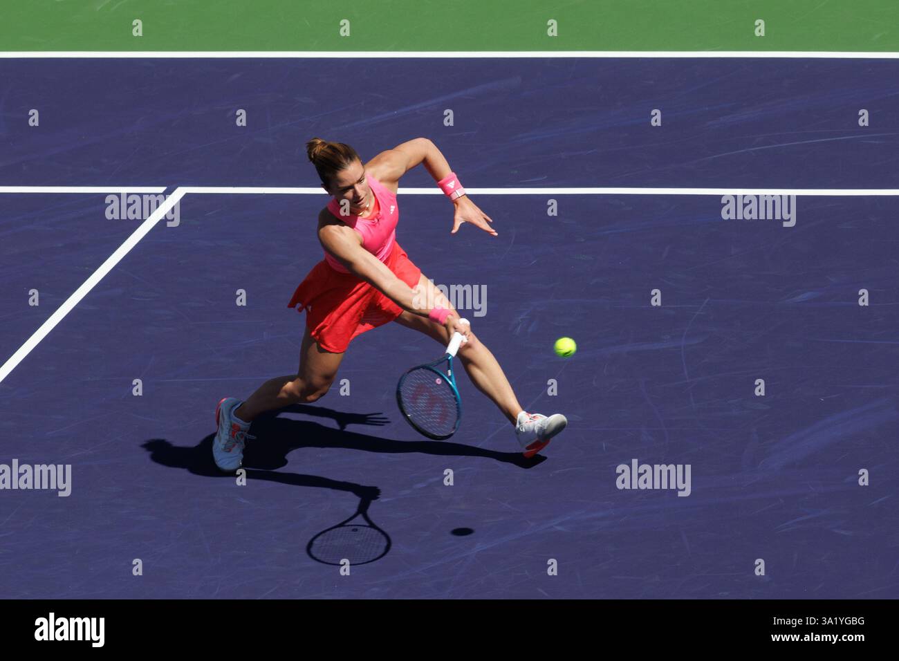 March 10, 2025 Maria Sakkari (GRE) in action against Coco Gauff (USA