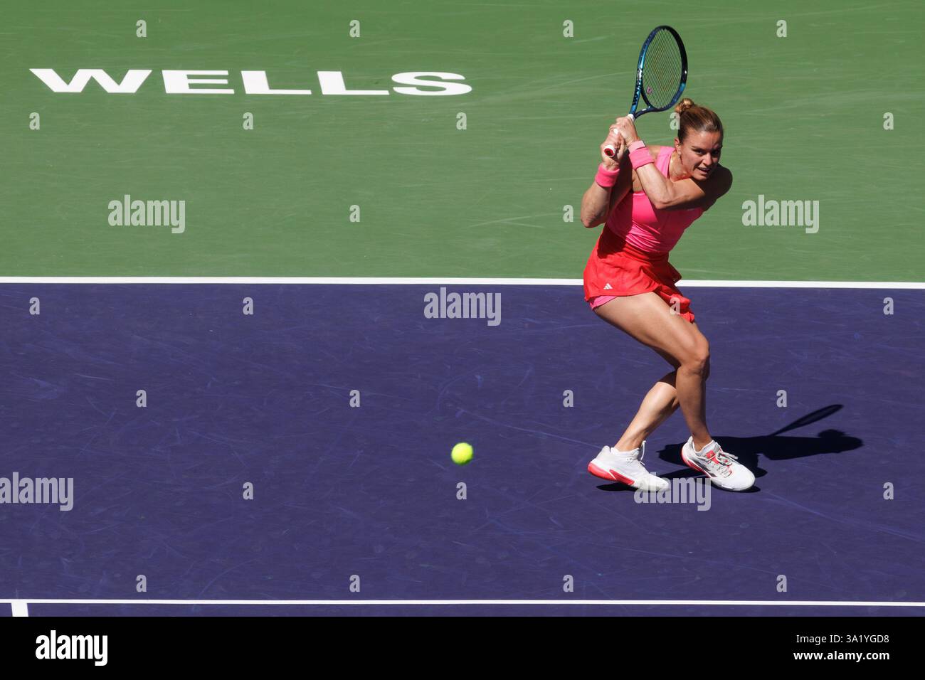 March 10, 2025 Maria Sakkari (GRE) in action against Coco Gauff (USA
