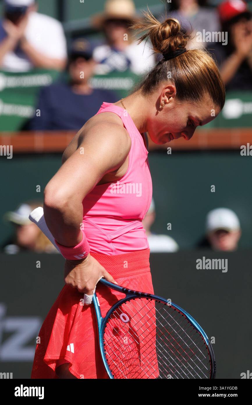 March 10, 2025 Maria Sakkari (GRE) reacts during the round 3 match