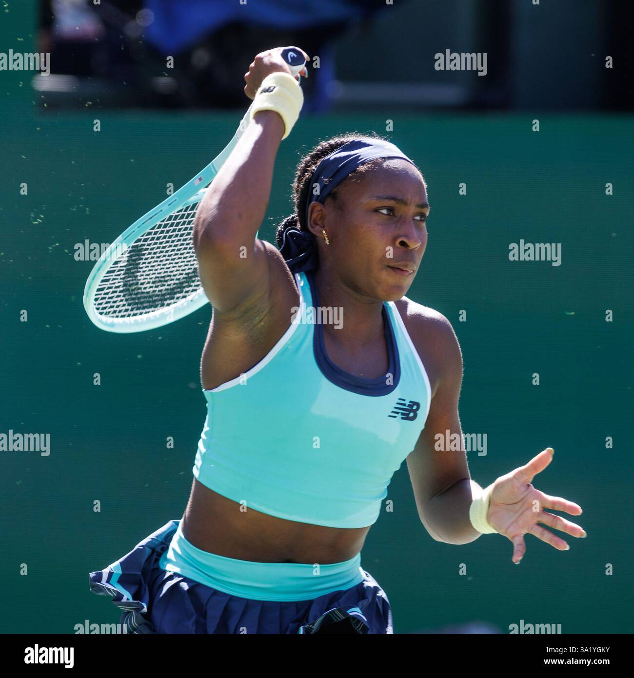 March 10, 2025 Coco Gauff (USA) in action against Maria Sakkari (GRE