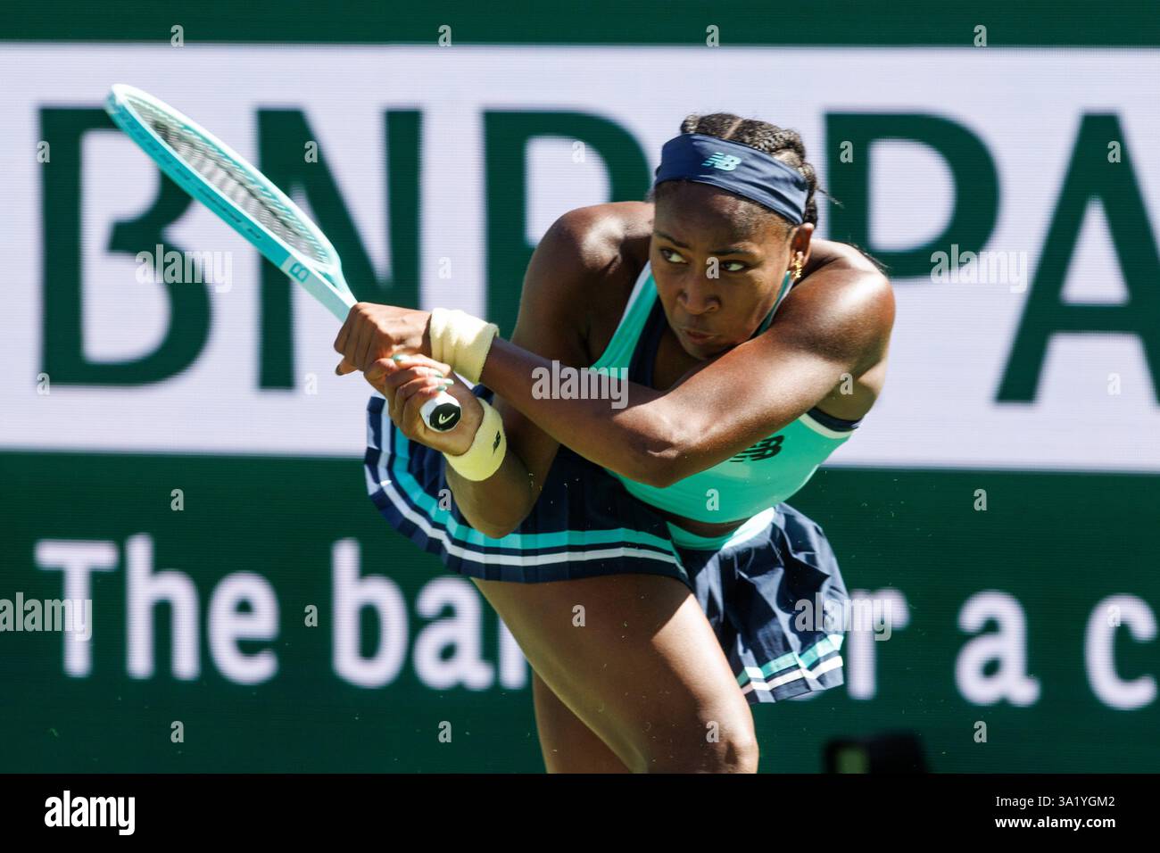 March 10, 2025 Coco Gauff (USA) in action against Maria Sakkari (GRE