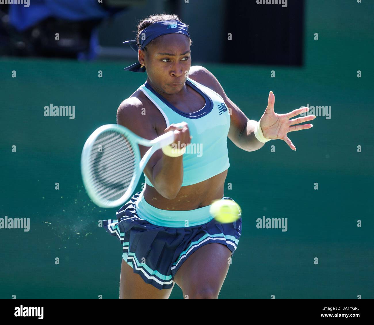 March 10, 2025 Coco Gauff (USA) in action against Maria Sakkari (GRE