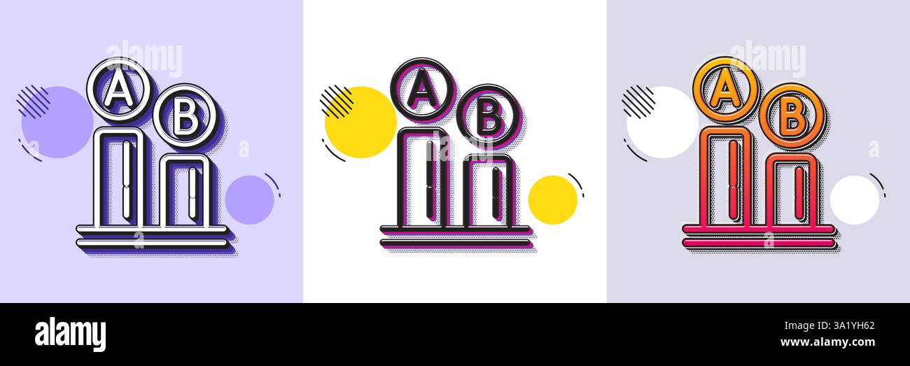 Ab testing line icon. Ui test chart sign. Halftone dotted pattern ...