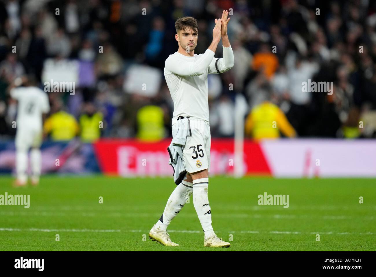 Raul Asencio of Real Madrid CF during the La Liga EA Sports match