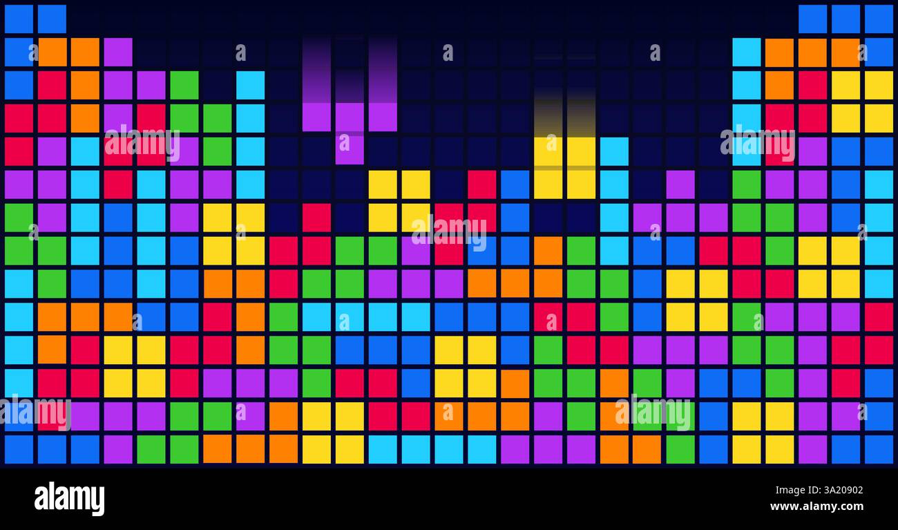 Brick Blocks Puzzle Game Background Template Stock Vector