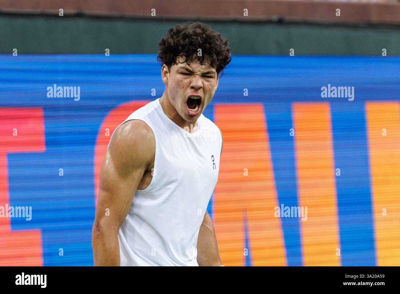 March 10, 2025 Ben Shelton (USA) reacts during the round 3 match