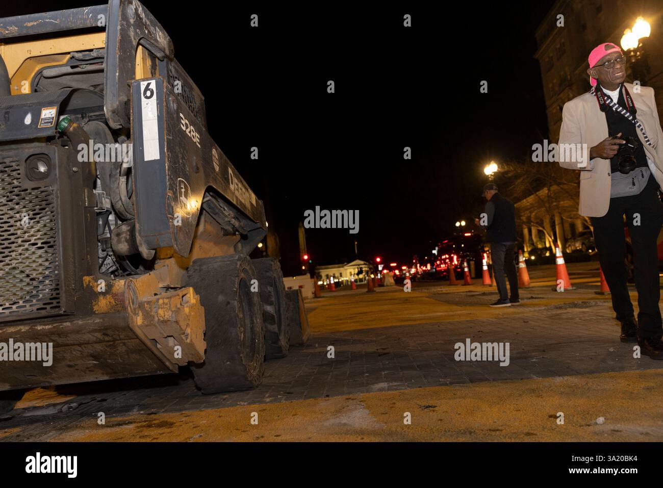 Washington DC, USA. 10th Mar, 2025. Local government crews began removing the 'Black Lives Matter' street mural and plaza in Washington, D.C., on March 10, 2025. The BLM mural was painted near the White House during the 2020 protests following the murder of George Floyd by police officer Derek Chauvin in Minneapolis, Minnesota. Credit: Aashish Kiphayet/Alamy Live News Stock Photo