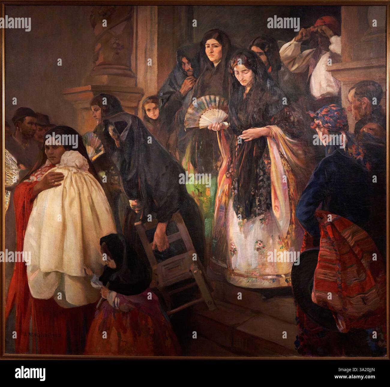 Salida de misa mayor, 1915, JOSÉ BENLLIURE ORTIZ (1884-1916), Museo de Bellas Artes de Valencia, Comunidad Valenciana, Spain Stock Photo