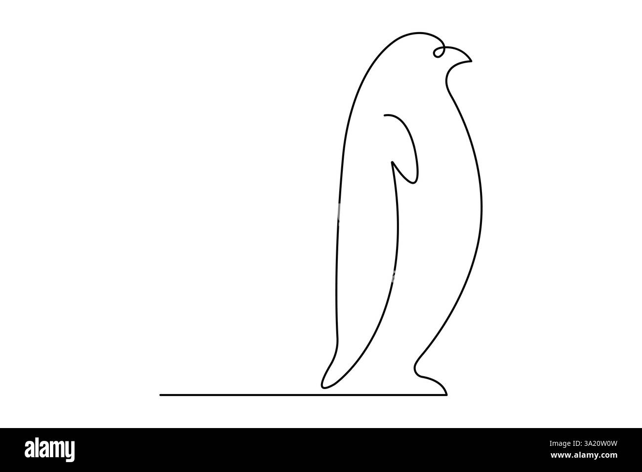 Penguin continuous one line art drawing of vector Stock Vector