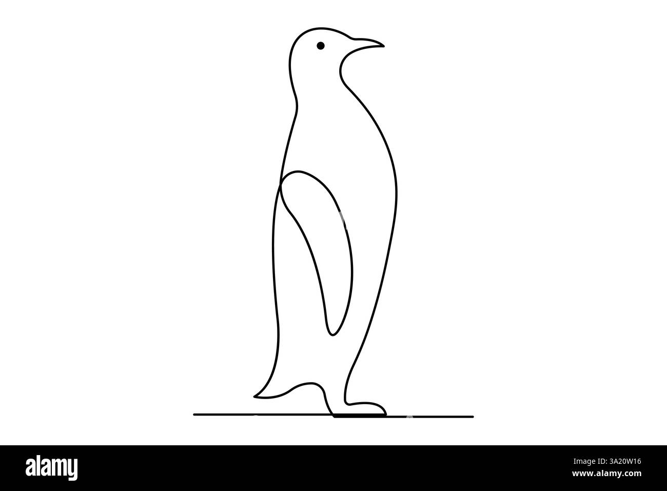 Penguin continuous one line art drawing of vector Stock Vector