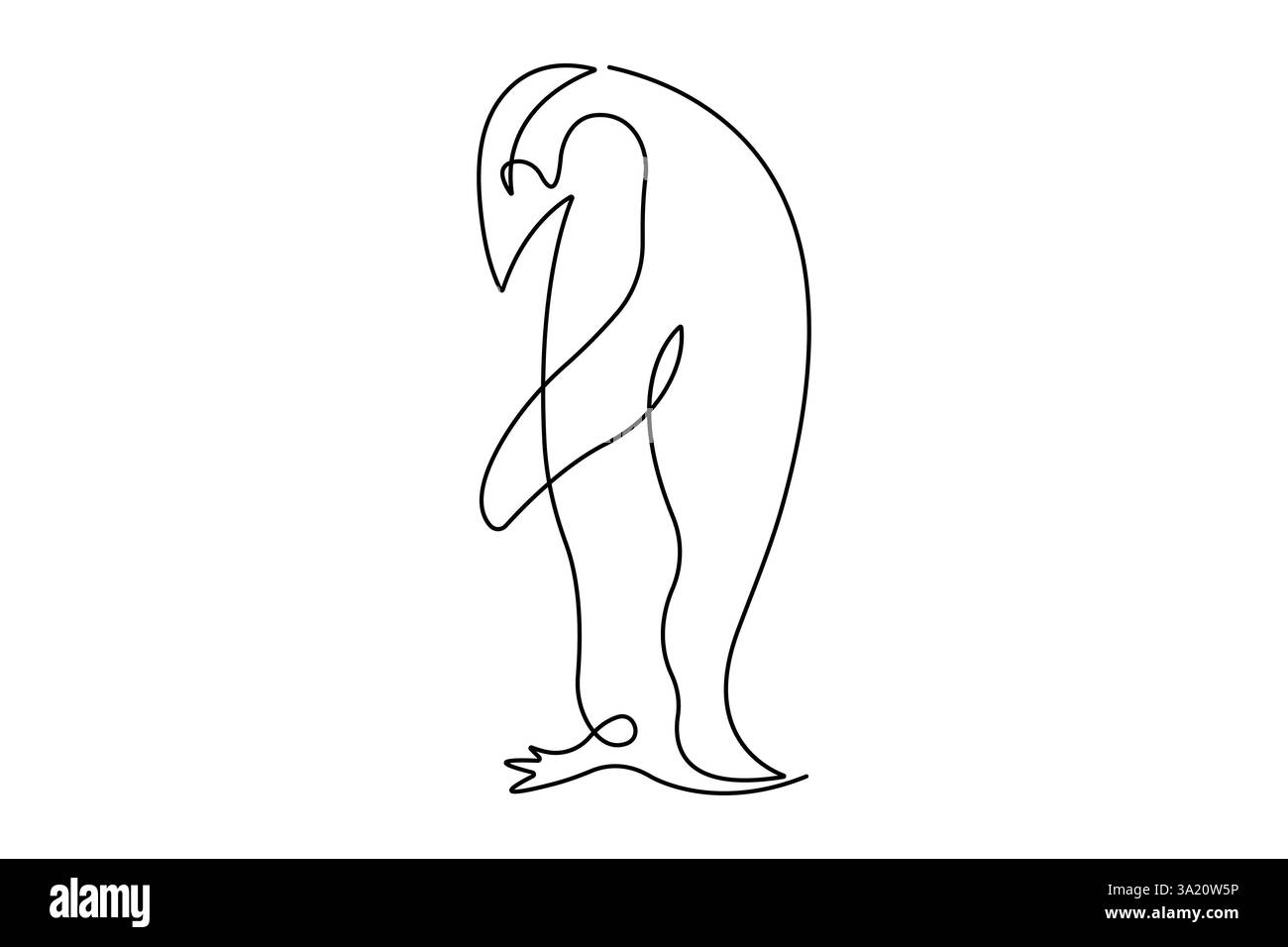 Penguin continuous one line art drawing of vector Stock Vector