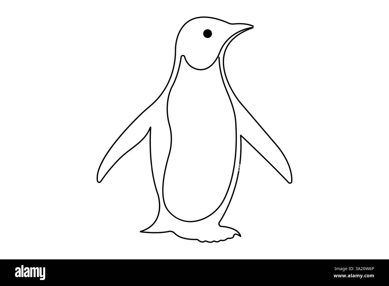 Penguin continuous one line art drawing of vector Stock Vector
