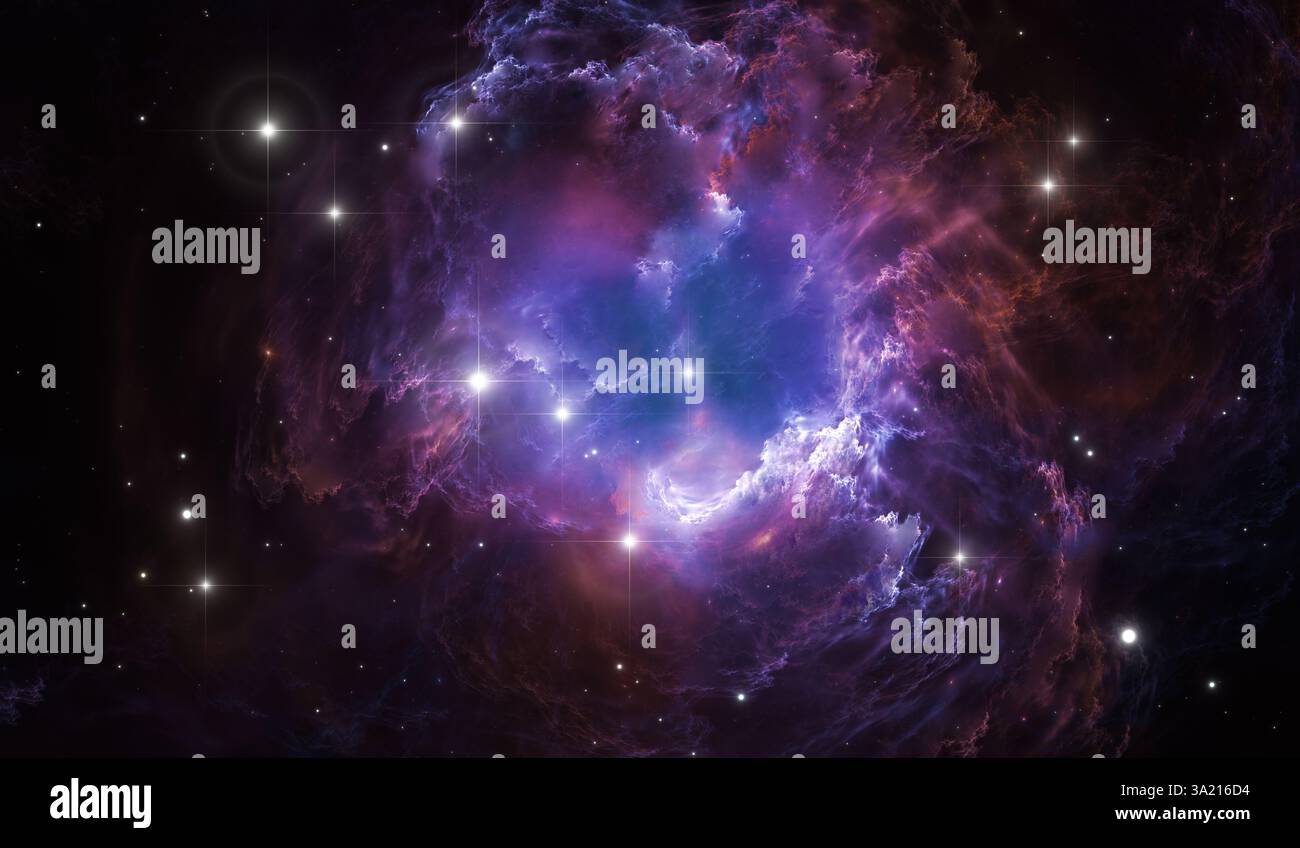 Reflecting Stars Reflection nebula the site of star formation, illustration Stock Photo ...