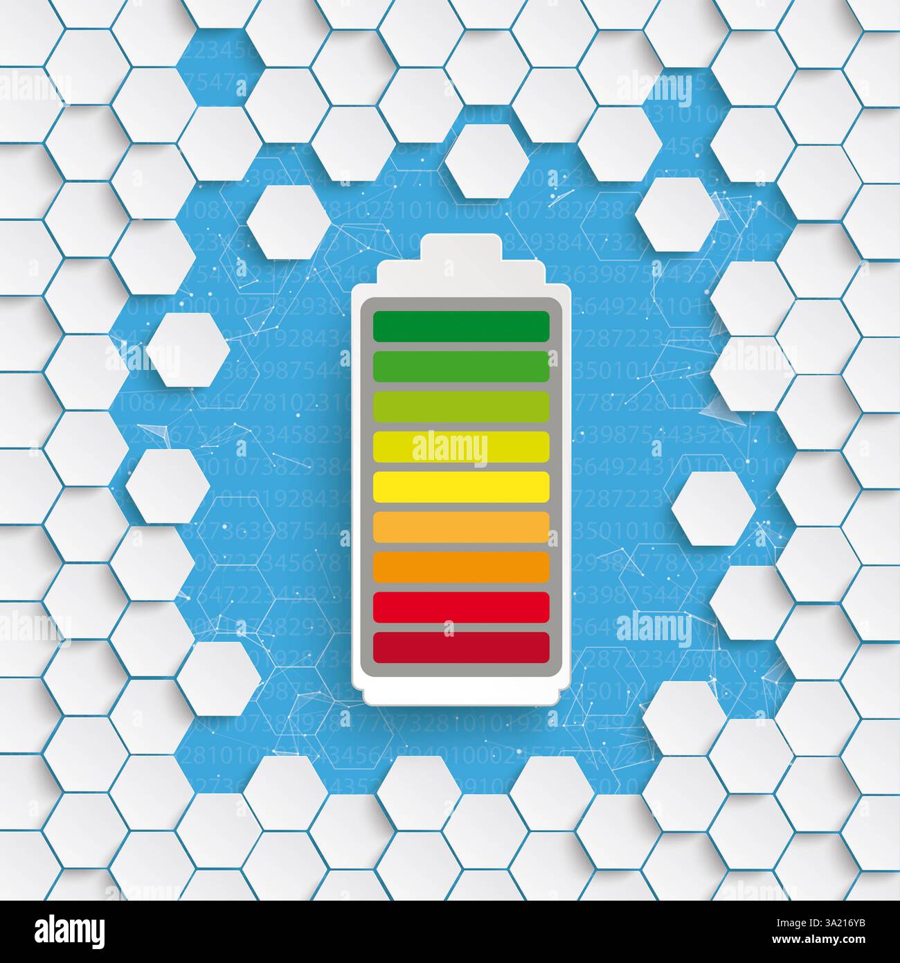 White Hexagon Structure Network Smart Battery Cover Hexagon structure ...