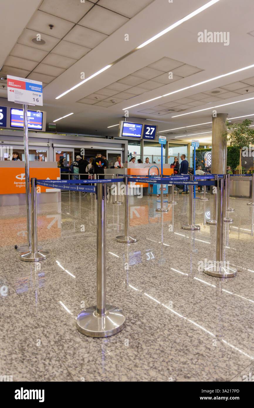 Buenos Aires, Argentina - January 10th, 2025: Boarding gate at Ezeiza International Airport in Buenos Aires. Stock Photo