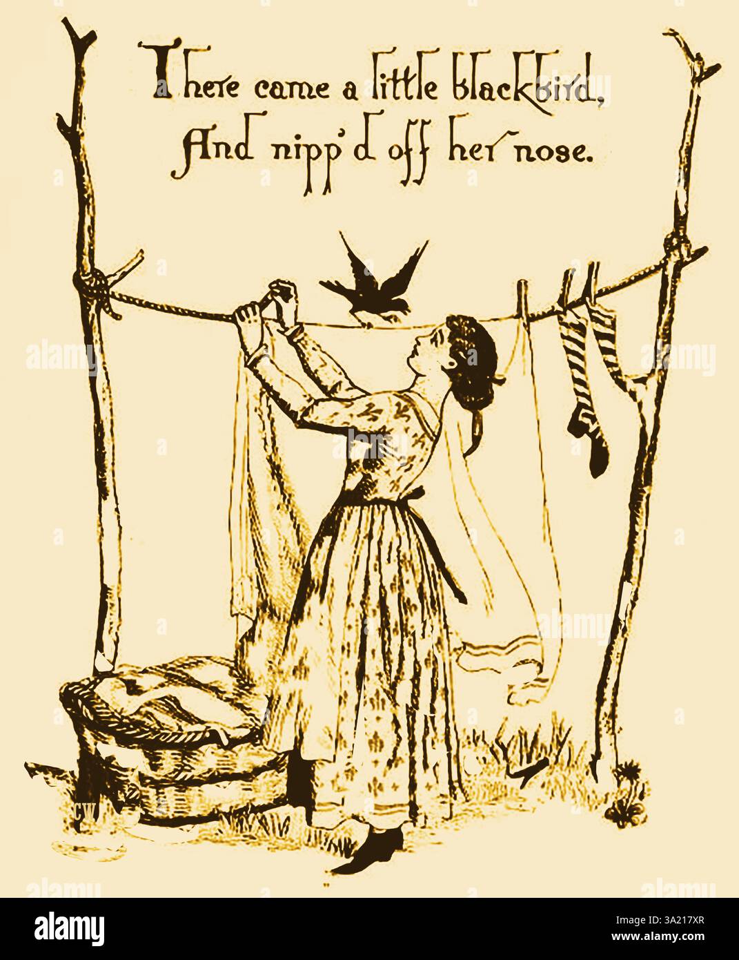An old illustration - Children's nursery rhyme SING A SONG OF SIXPENCE ...