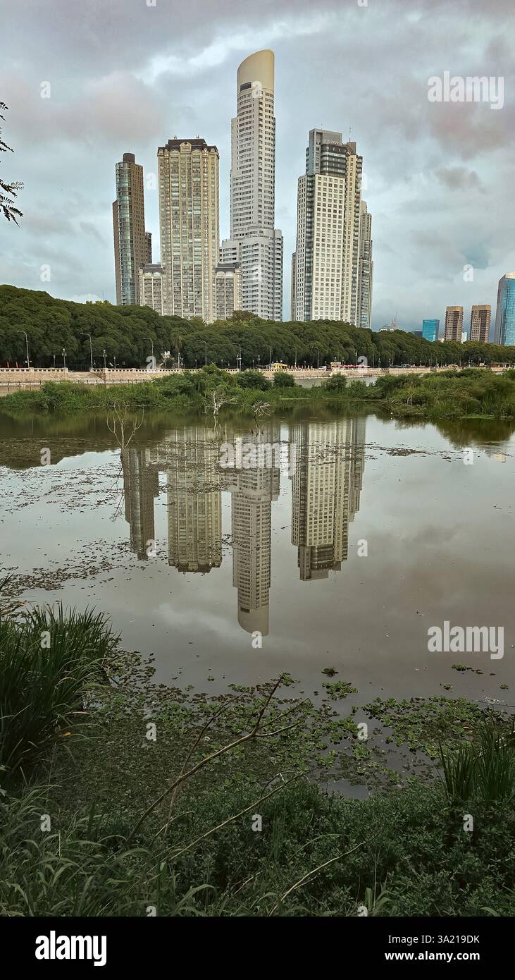 Buenos Aires, 10.03.2025: View of Building of Puerto Madero and Ecological Reserve (Photo: Néstor J. Beremblum) - Smartphone Captured Stock Image