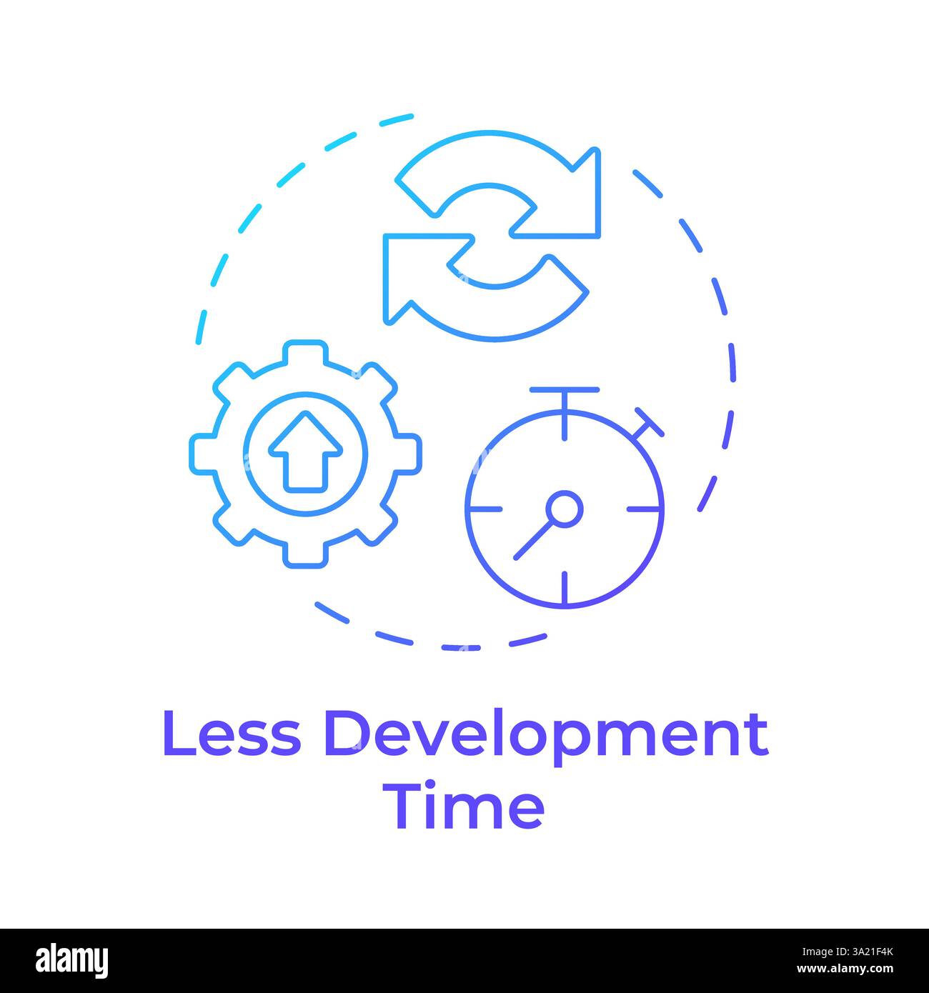 Less development time blue gradient concept icon Stock Vector Image ...