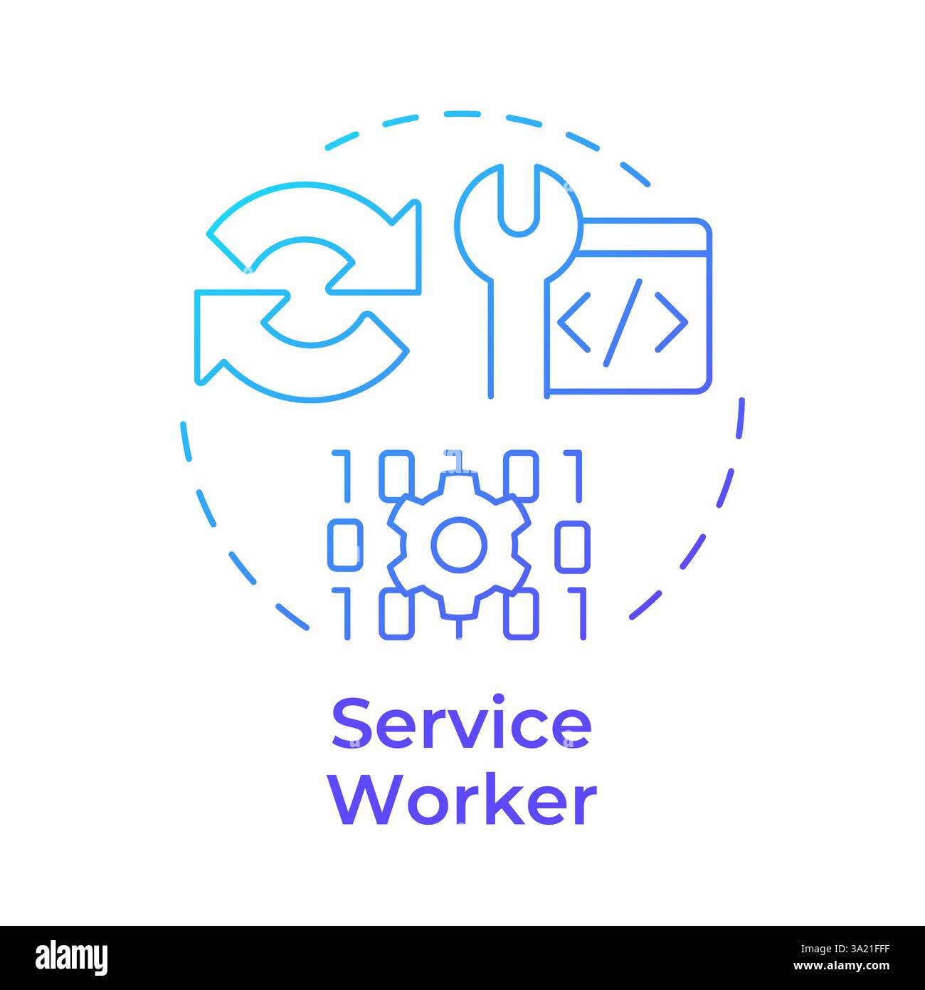 Service worker blue gradient concept icon Stock Vector