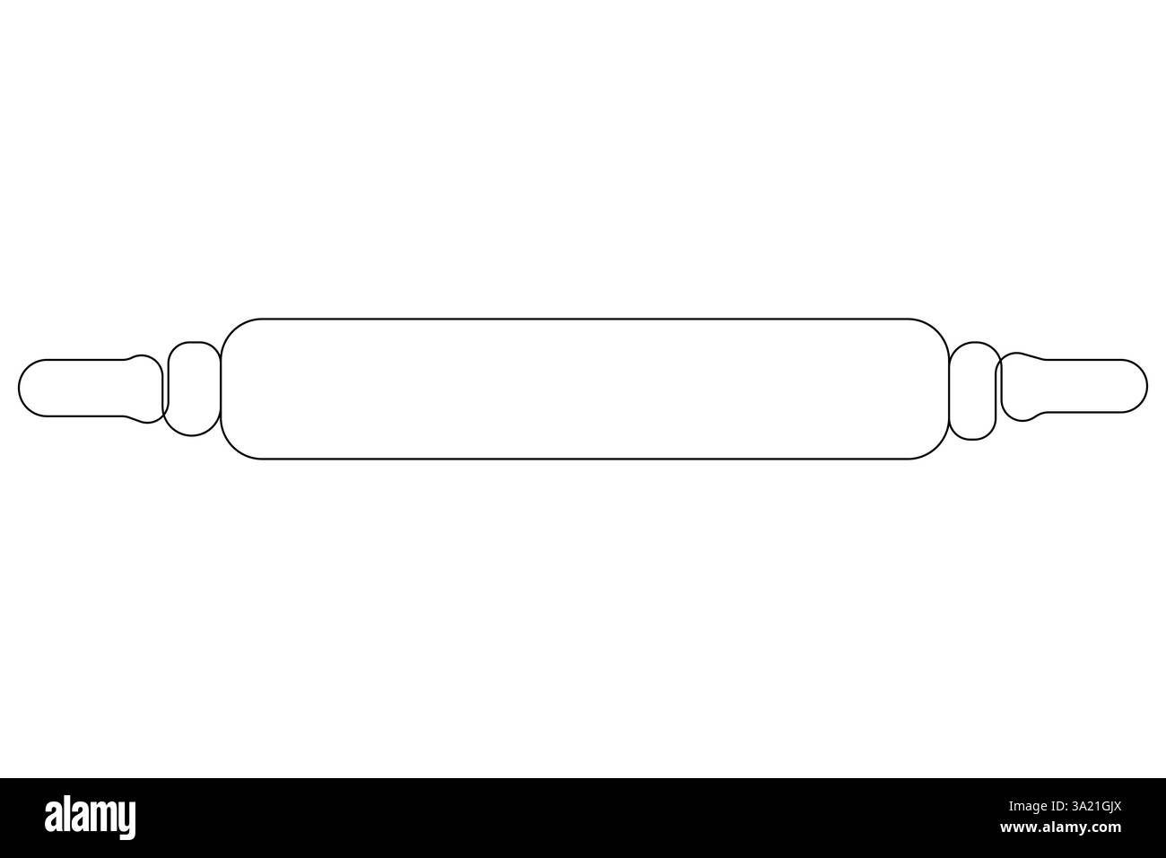 Continuous one line art drawing of a kitchen roller pin vector Stock Vector