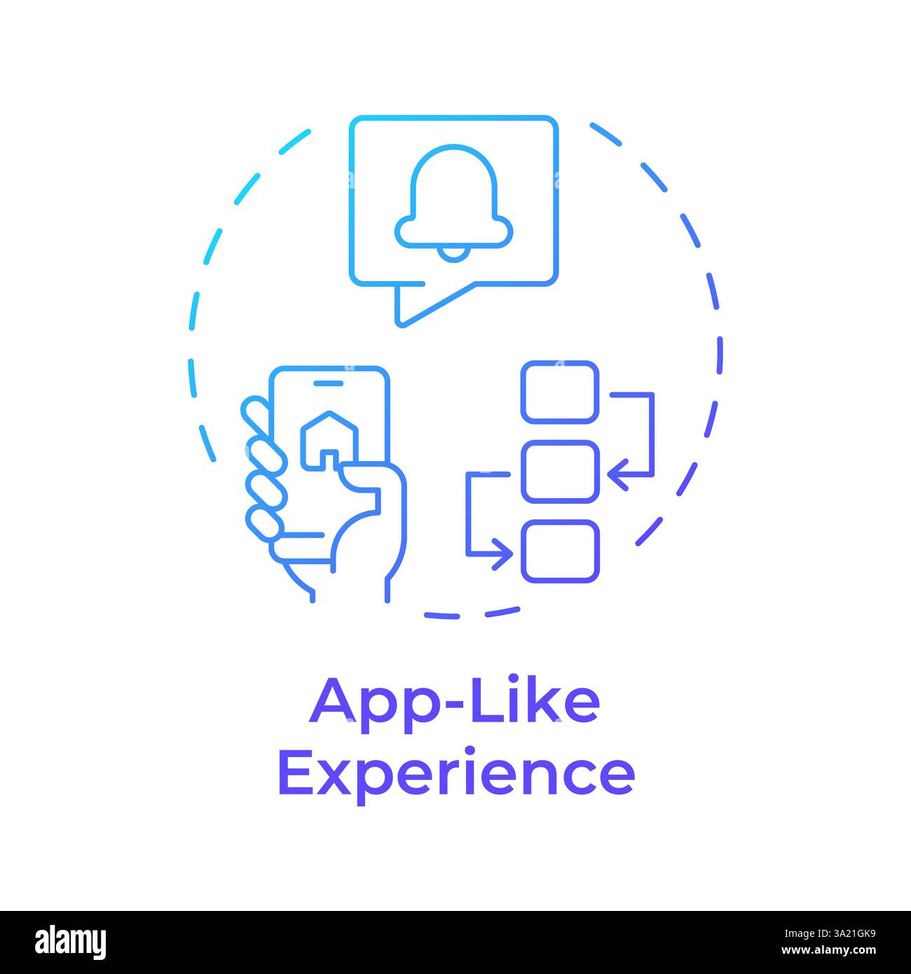 App like experience blue gradient concept icon Stock Vector