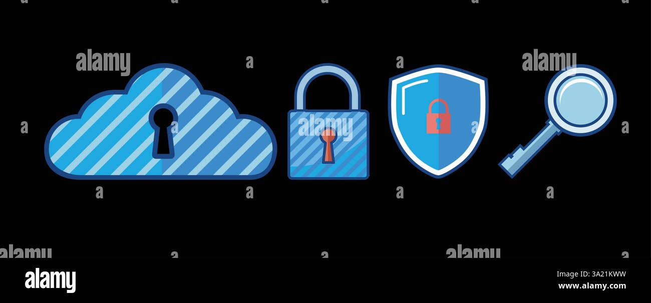 Cyber security protection devices from hacker attack Stock Vector Image ...