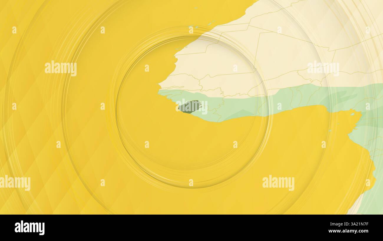Abstract Map of Sierra Leone and Surrounding Regions with Circular ...