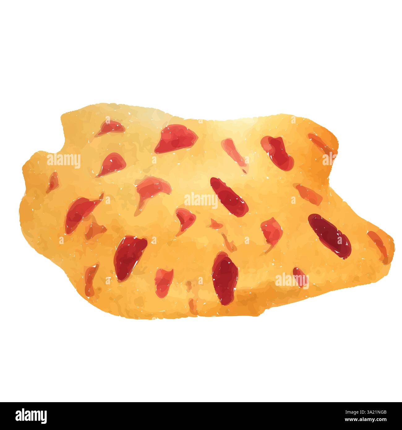 Artsy Yellow Vector Watercolor shape with dots. Stock Vector
