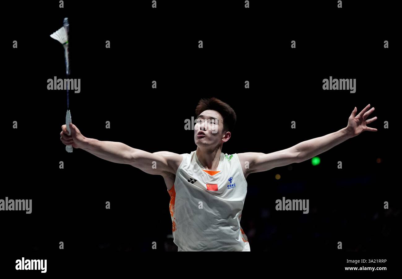 China's Shi Feng Li during his men's singles match against Canada's ...