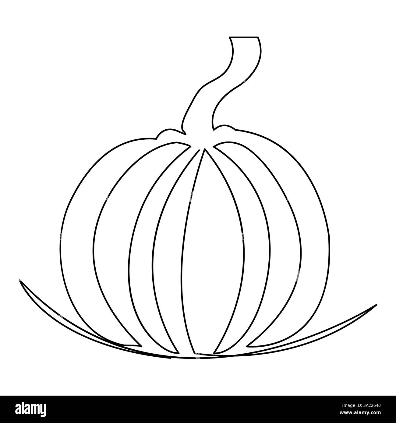 Halloween pumpkin with a face single line art drawing continuous vector ...