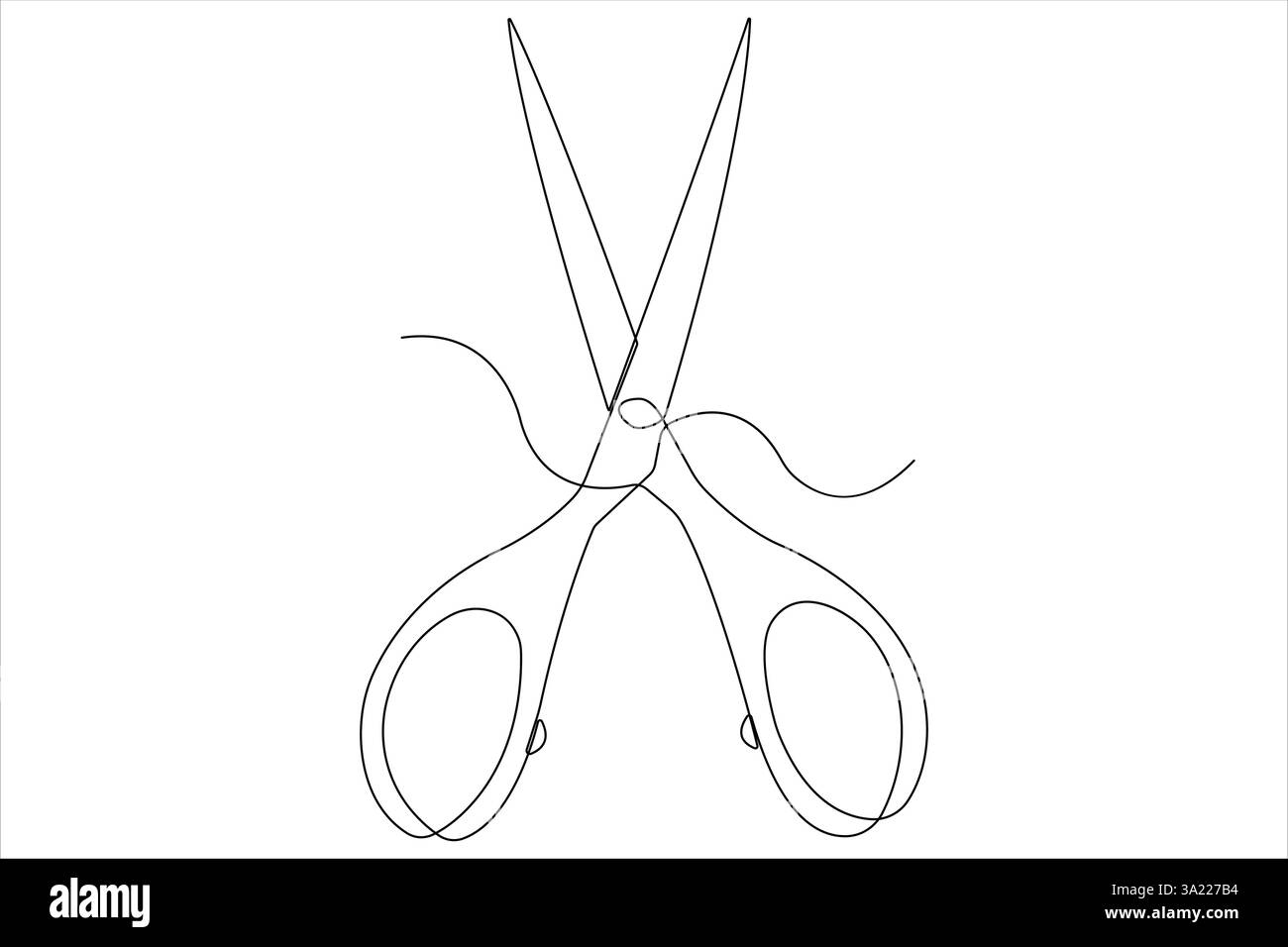 Continuous one line art drawing of scissors vector illustration design ...