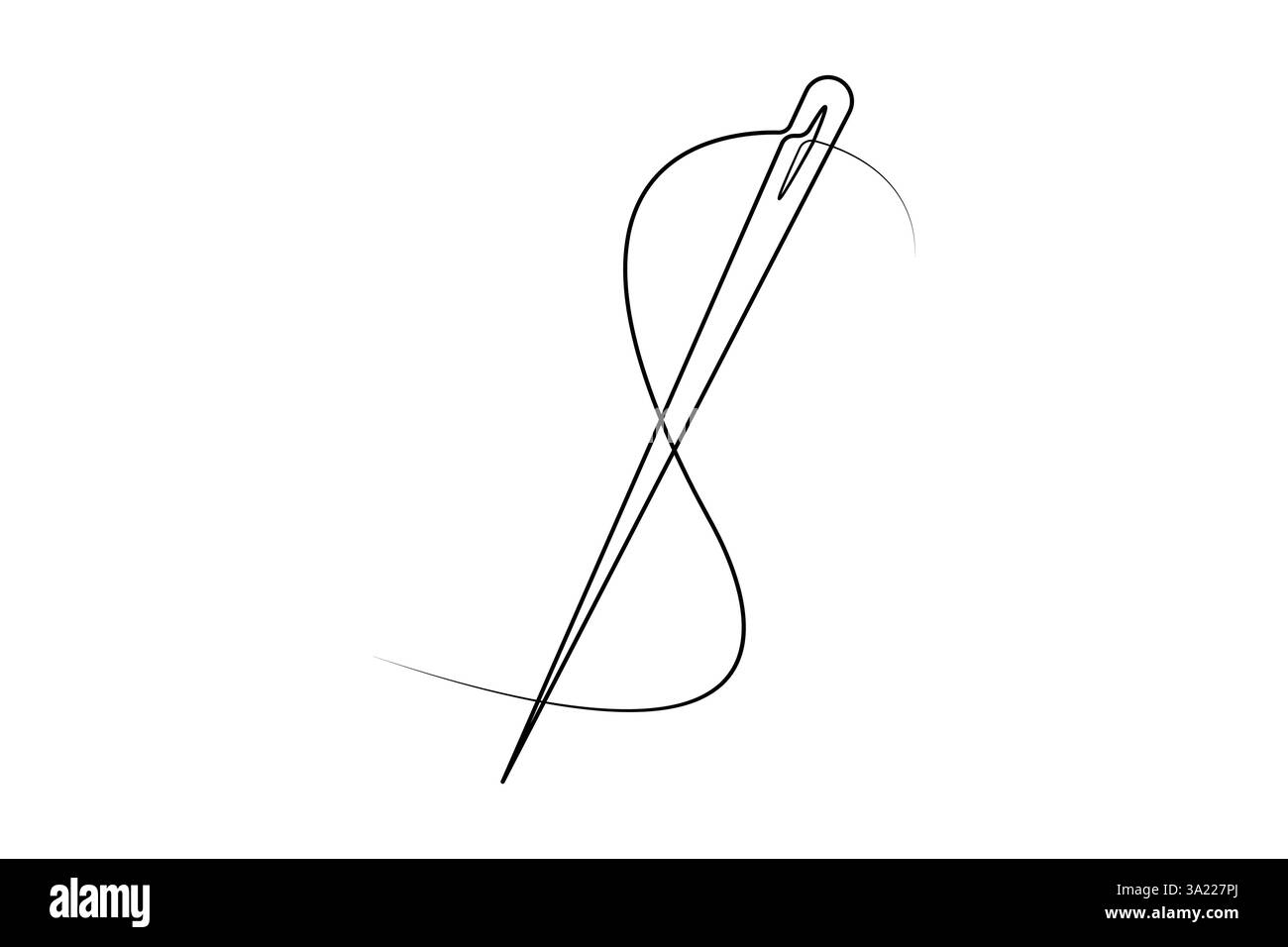 Sewing needle continuous one line art vector illustration design Stock ...