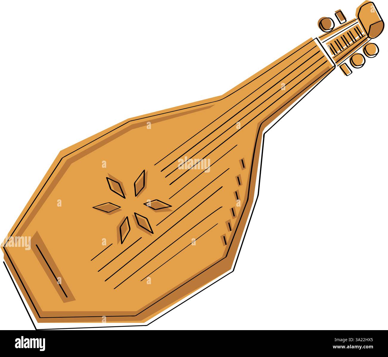 Ukrainian musical folk instrument Bandura. Vector illustrations with ...