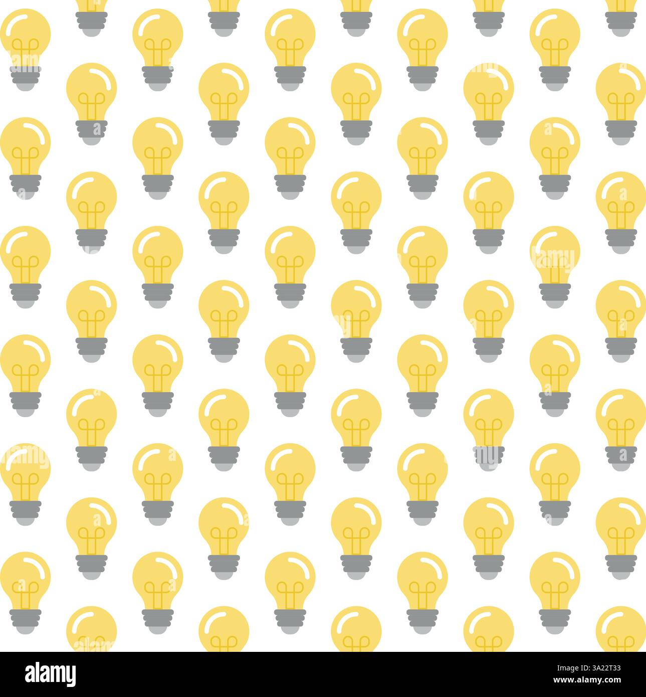 Vector seamless pattern of flat colored light bulb isolated on white background Stock Vector