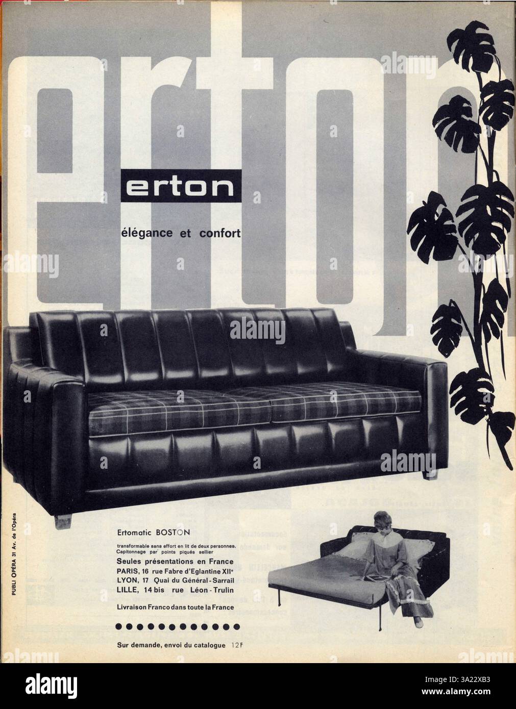 Publicité ancienne ERTON ÉLÉGANCE ET CONFORT , 1963 Stock Photo