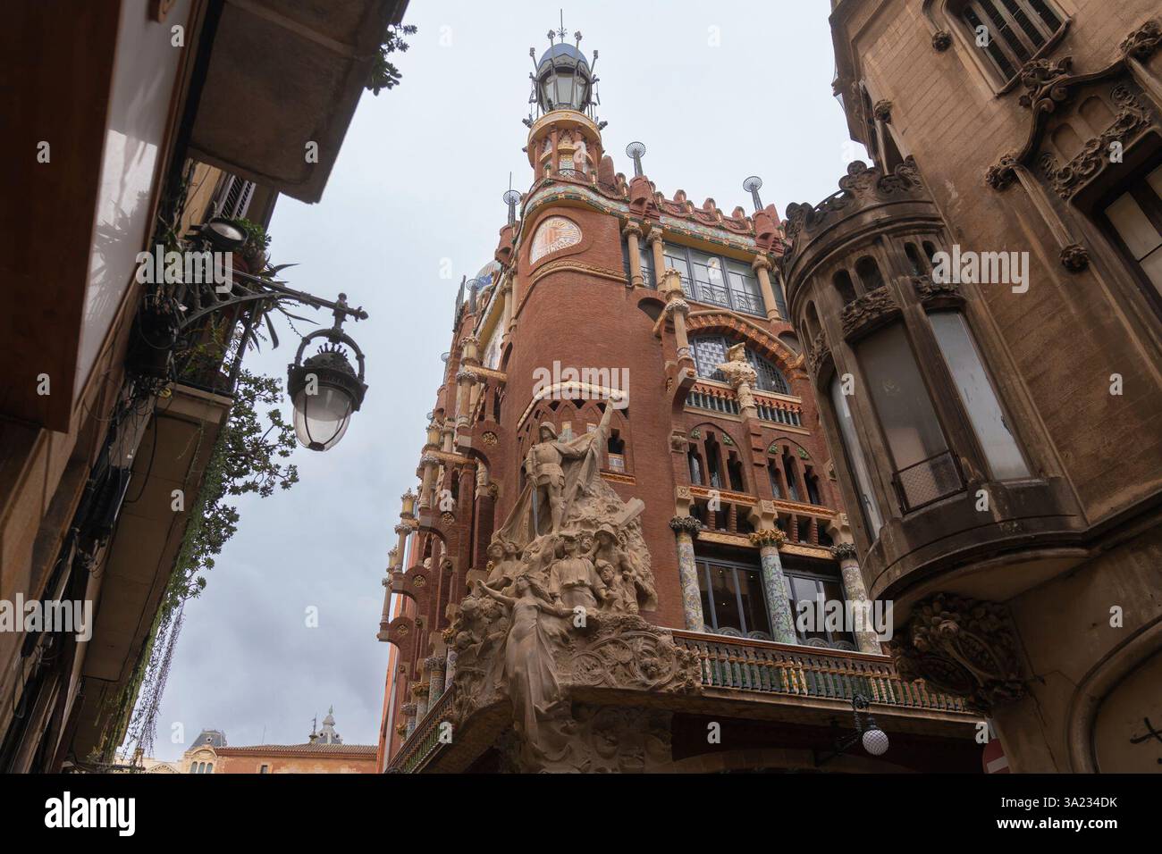 Facade of the Palau de la Música Catalana, on March 11, 2025, in