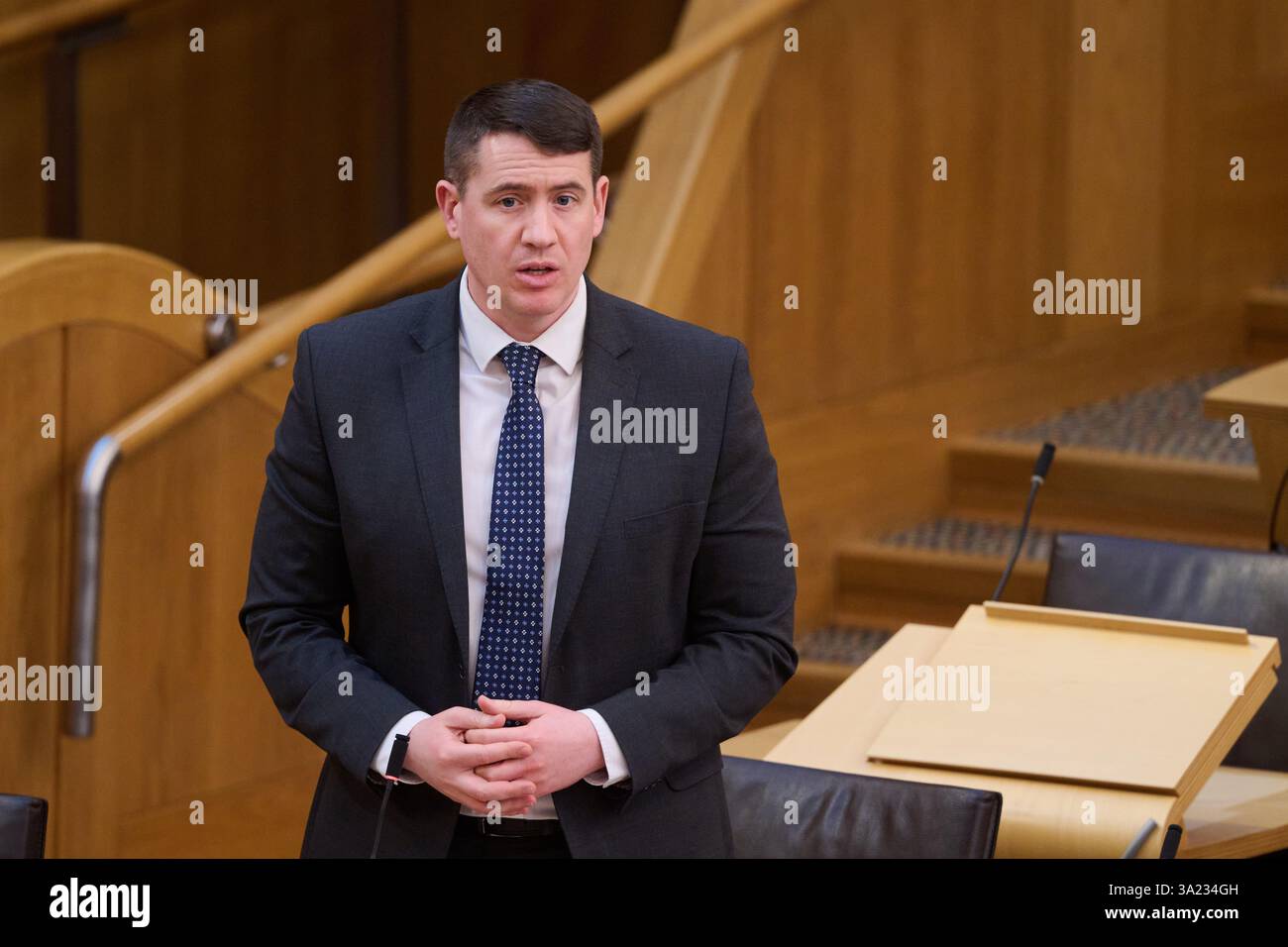 Mark F Riffon Edinburgh Scotland, UK 11 March 2025. Mark Griffin MSP at the Scottish ...