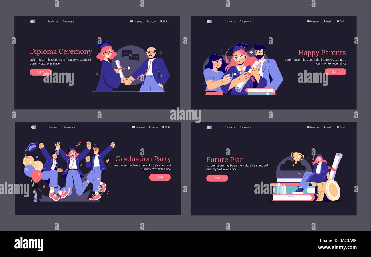 Graduation occasion celebrates achievements with engaging scenes. Happy ...