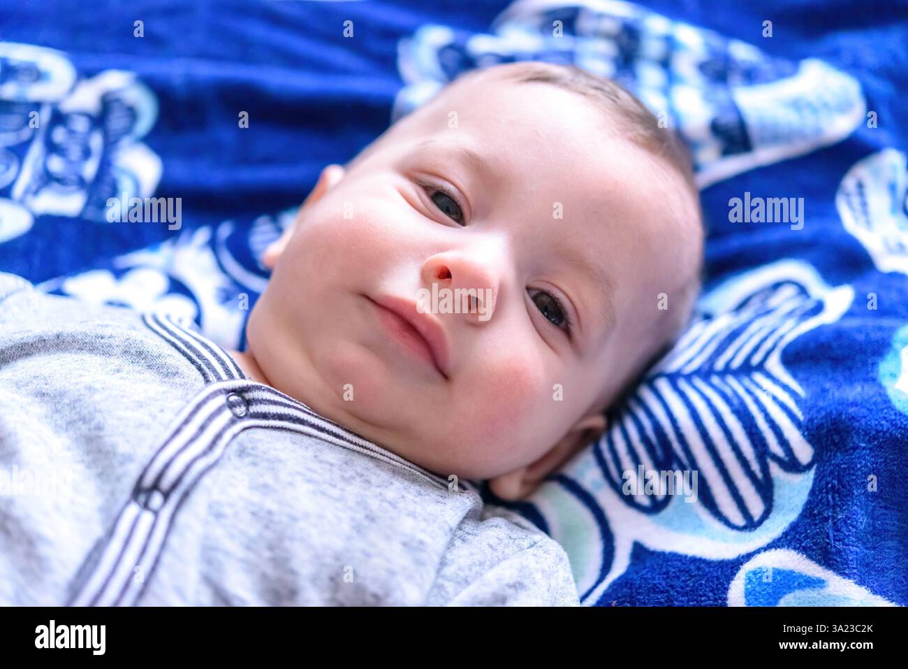 Medium shot portrait of a male child Stock Photo