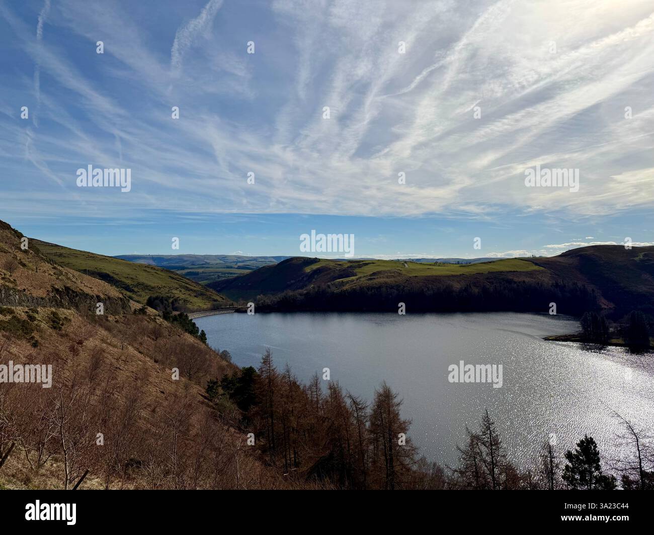 Llyn Clywedog (Reservoir), Powys, Wales - Smartphone Captured Stock Image