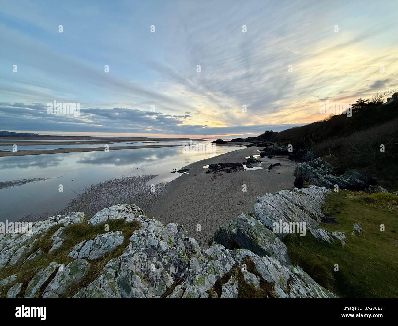 Afon Glaslyn Estuary at Sunset - Smartphone Captured Stock Image