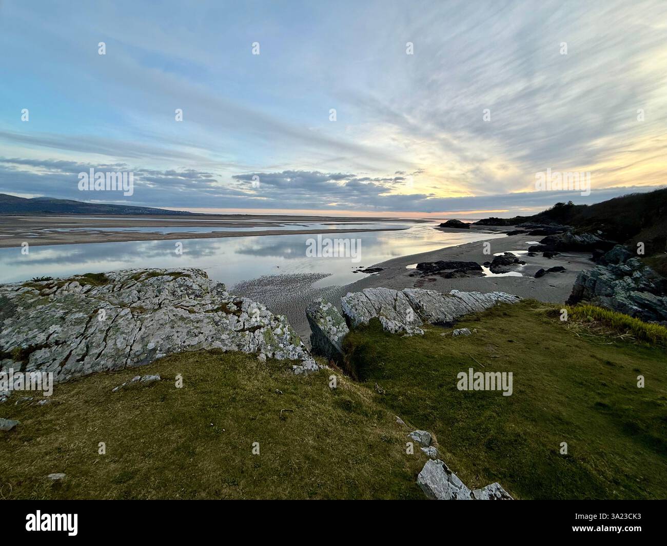 Afon Glaslyn Estuary at Sunset - Smartphone Captured Stock Image