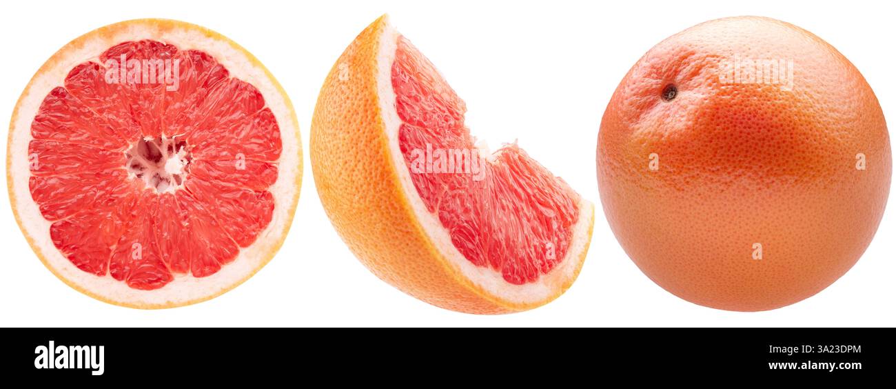 set of grapefruits isolated on white background. Stock Photo