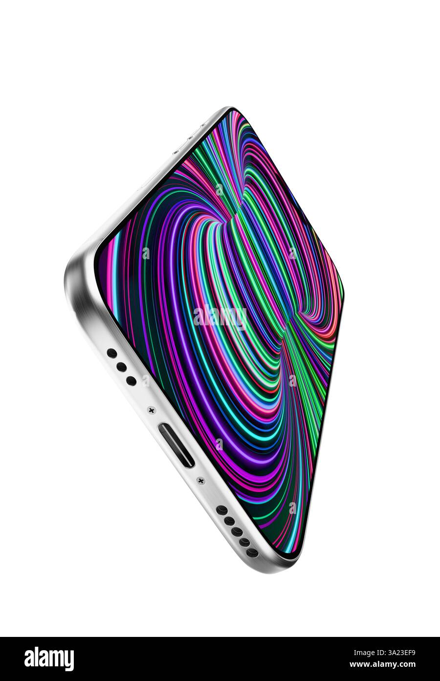 modern smartphone isolated on a white background. 3d render. Stock Photo