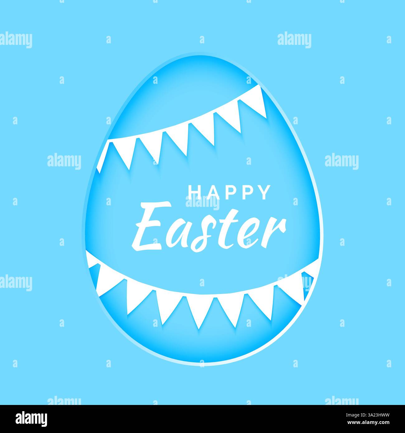 Happy Easter greeting card with Easter egg and flags Stock Vector